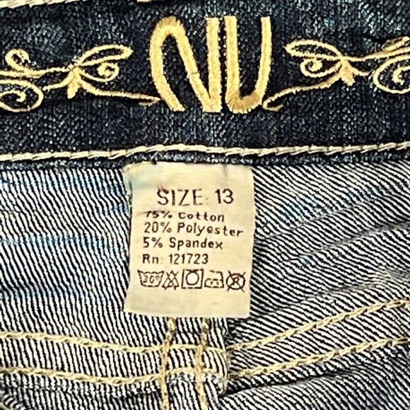 NV Jeans Distressing Medium Wash Skinny Straight Leg Size 13 - Picture 5 of 9